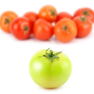 tomato, food, vegetable, green, red, white background, concept